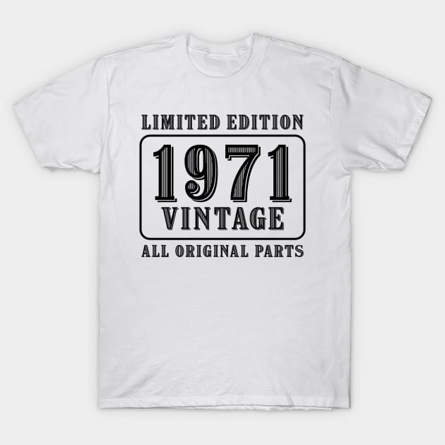 All original parts vintage 1971 limited edition birthday T-Shirt by colorsplash